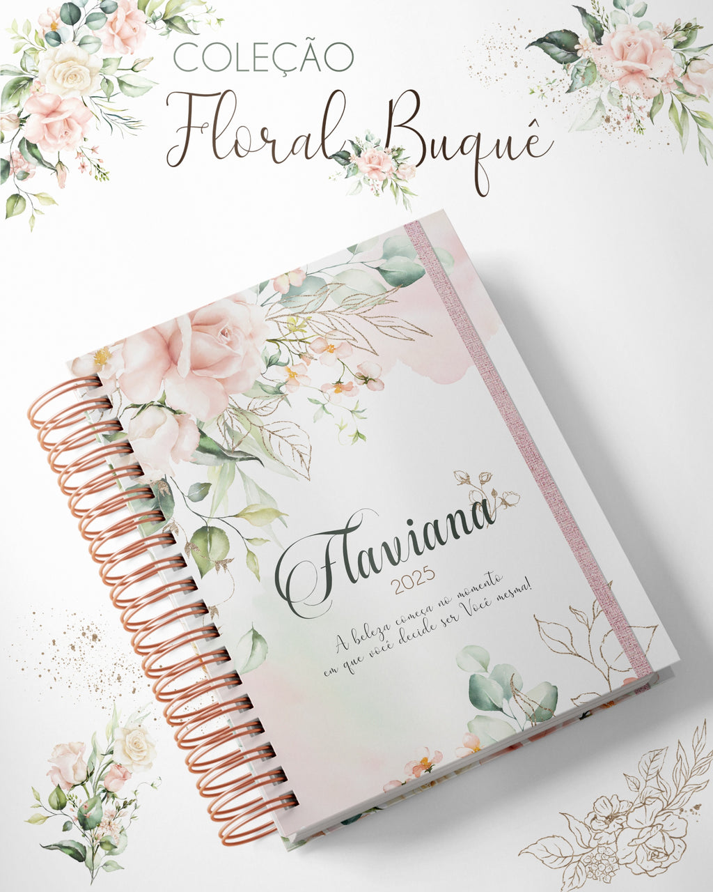 Cadernos e Capas A5 e Colegial - Coleção Buquê