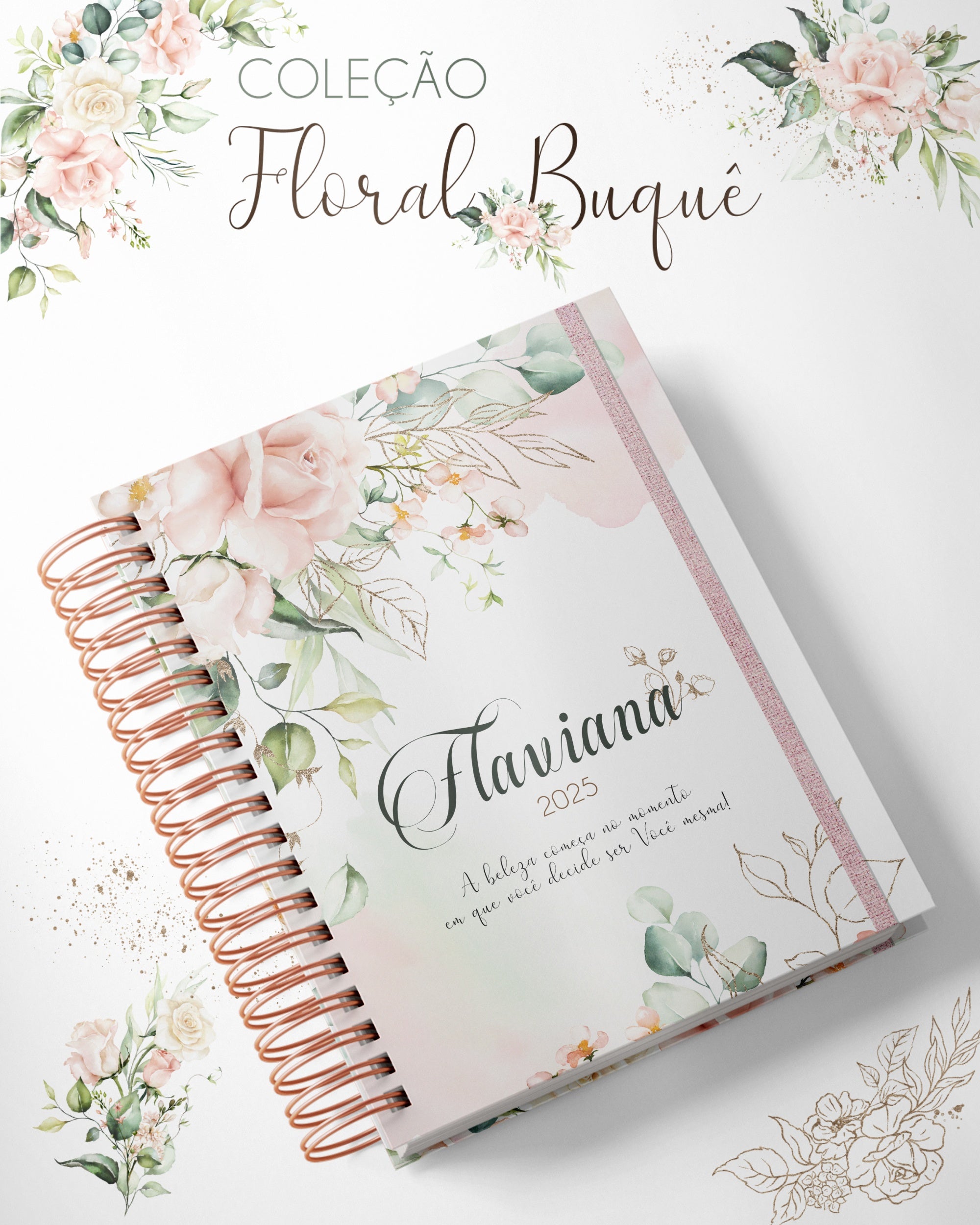 Cadernos e Capas A5 e Colegial - Coleção Buquê